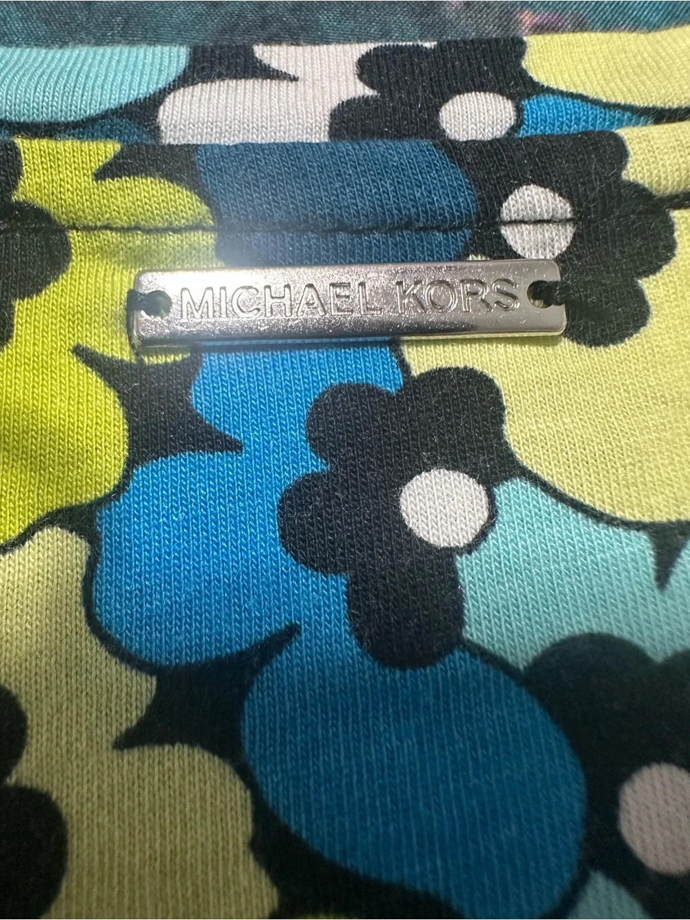 Michael Kors Blue, Teal & Lime Floral Short Sleeve Tee 💙💚🌸💙🌸💚Large